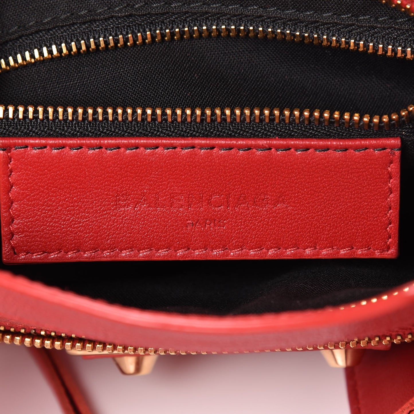 Chevre Gold Metallic Edge Hardware Mini City Rouge Grenade