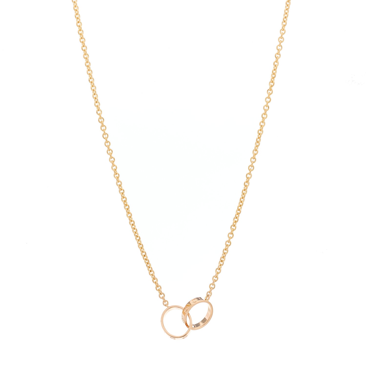 Cartier 18K Pink Gold Interlocking LOVE Necklace 1 of 9