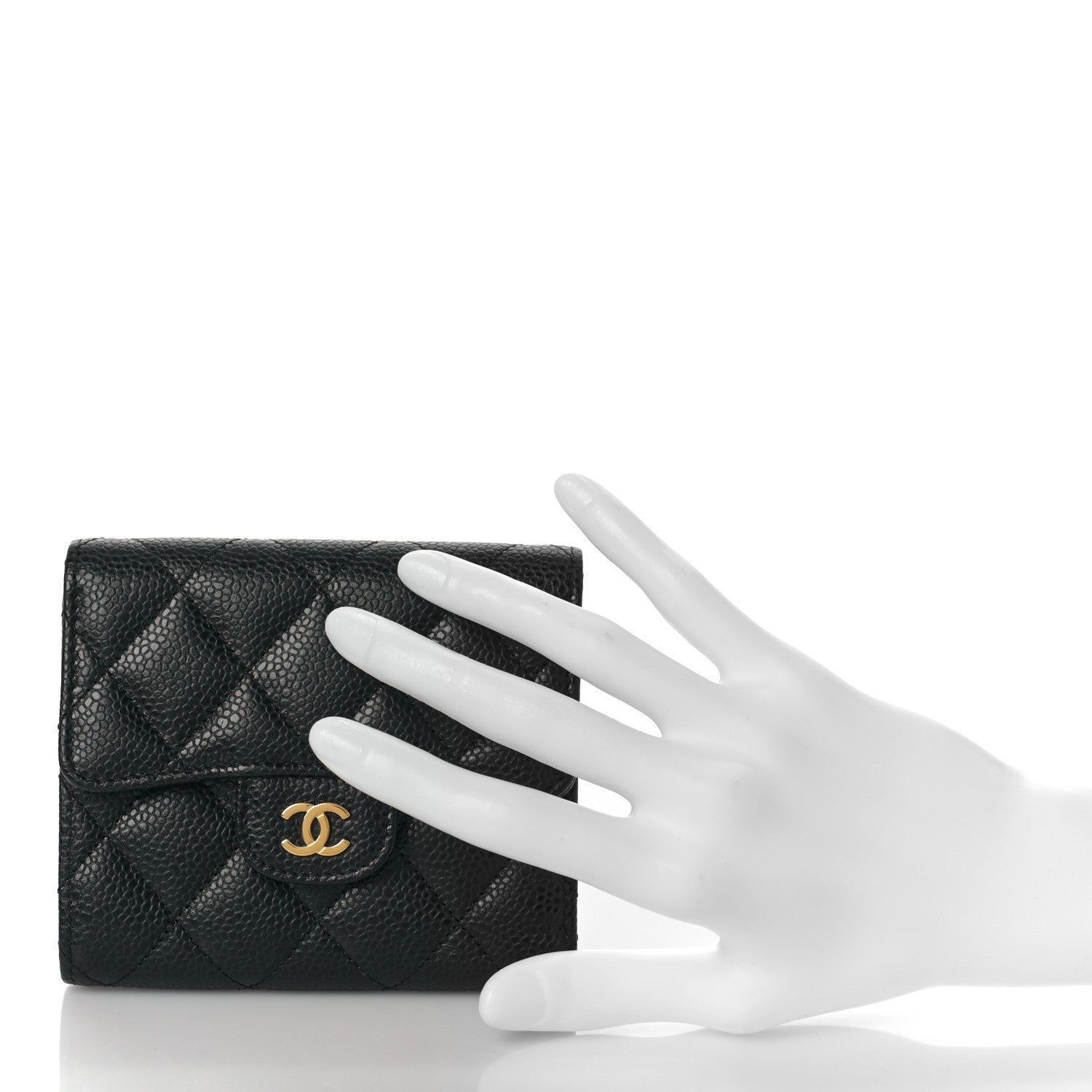 Chanel Caviar Quilted Compact Flap Wallet Black 2 of 11