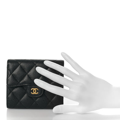 Chanel Caviar Quilted Compact Flap Wallet Black 2 of 11