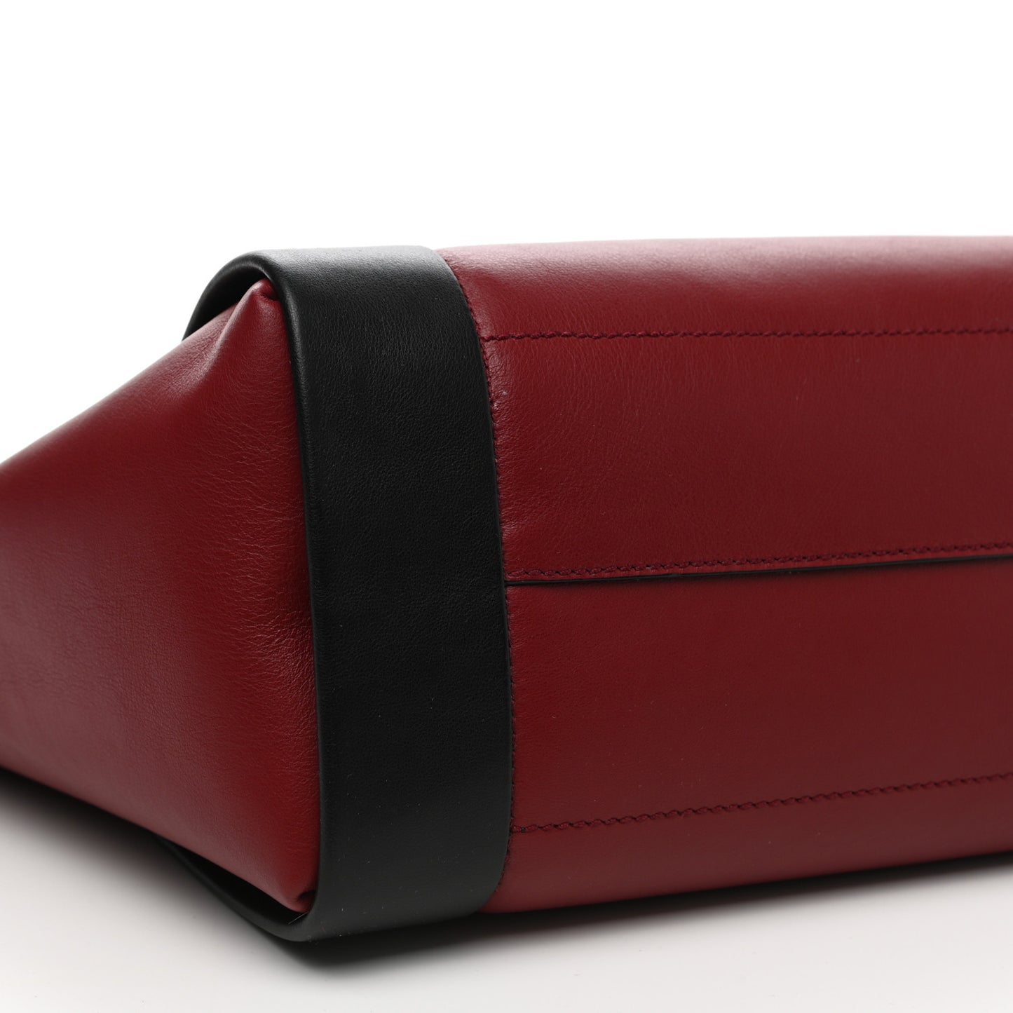 Calfskin Embossed Signature Shopper Black Red