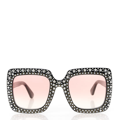 Gucci Acetate Crystal Oversize Sunglasses GG0148S Black 2 of 8