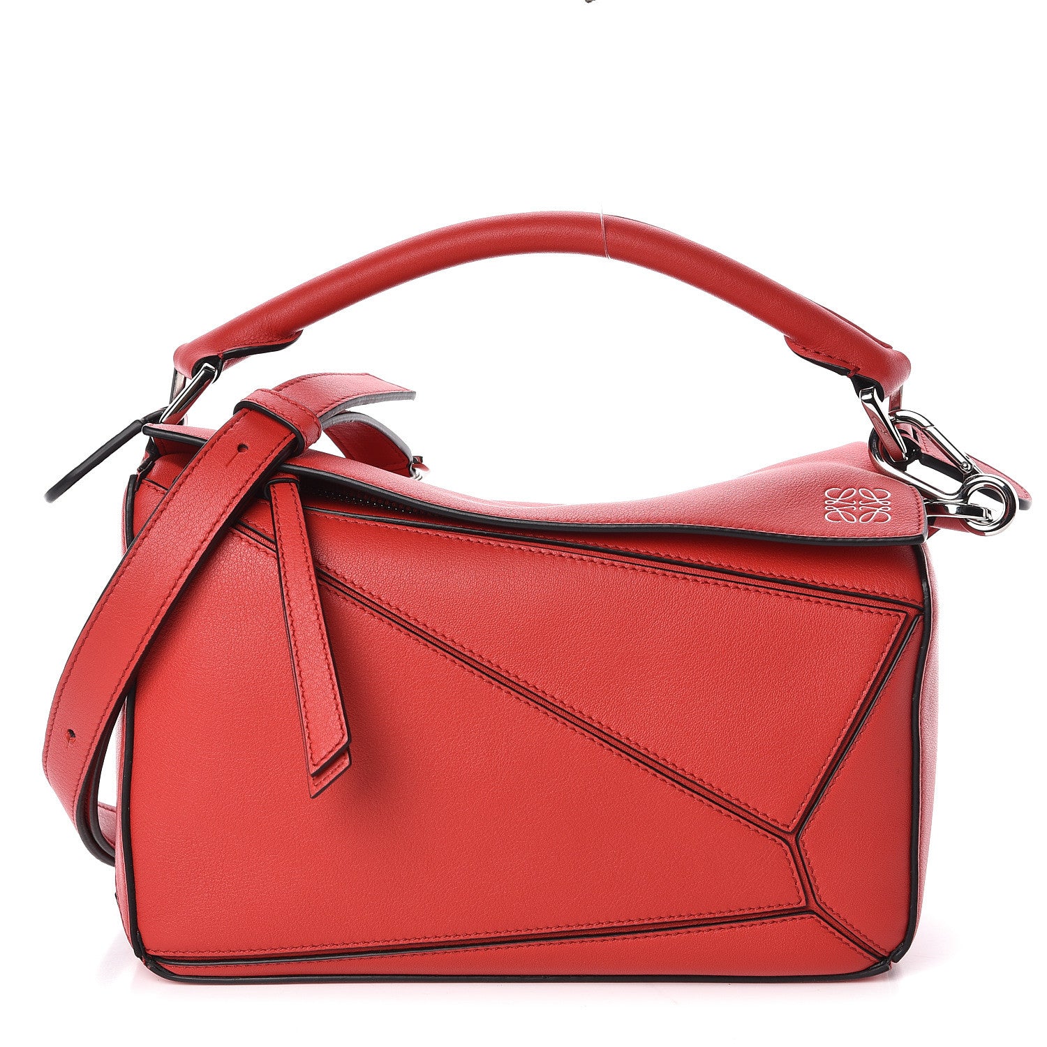 Loewe Calfskin Small Puzzle Bag Scarlet 1 of 10