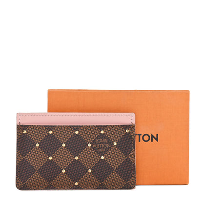 Louis Vuitton Damier Ebene Studded Card Holder Rose Ballerine 8 of 8