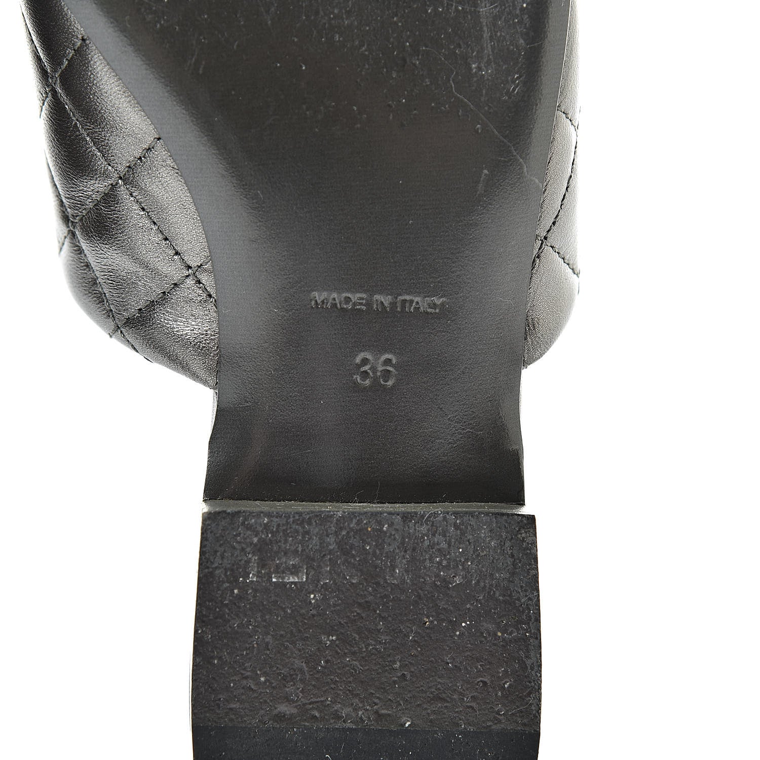 Chanel Iridescent Lambskin Quilted CC Chain Mules 36 Silver Black 9 of 16