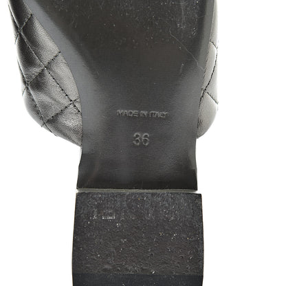 Chanel Iridescent Lambskin Quilted CC Chain Mules 36 Silver Black 9 of 16