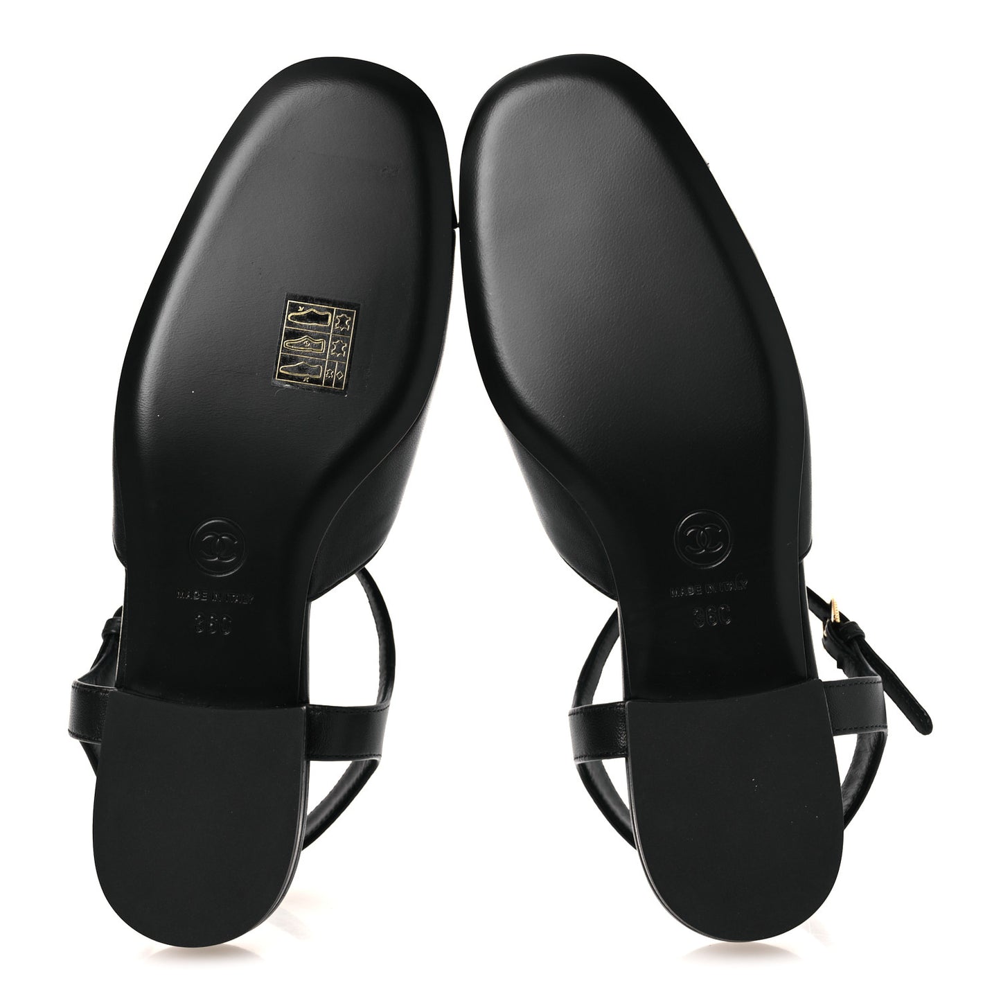 Lambskin Patent Cap Toe Crystal Enamel CC Mary Jane Slingback Flats 36 Black