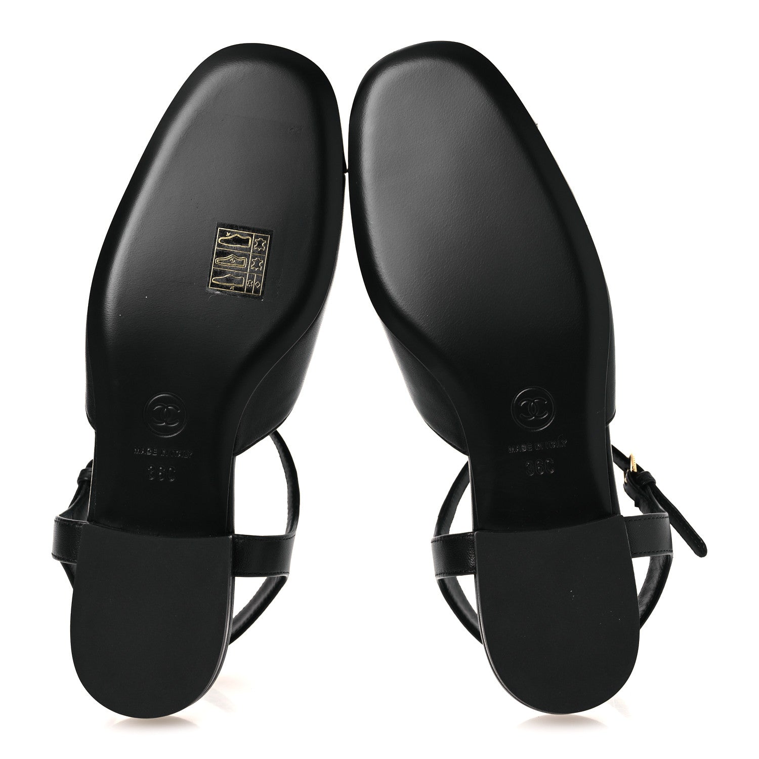 Chanel Lambskin Patent Cap Toe Crystal Enamel CC Mary Jane Slingback Flats 36 Black 7 of 12