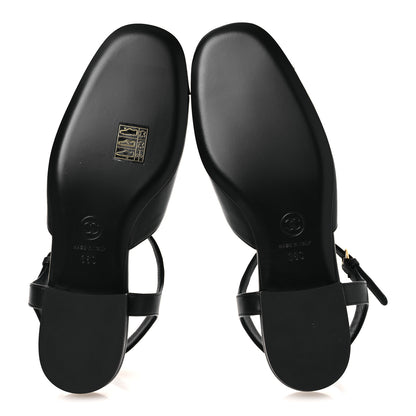 Chanel Lambskin Patent Cap Toe Crystal Enamel CC Mary Jane Slingback Flats 36 Black 7 of 12