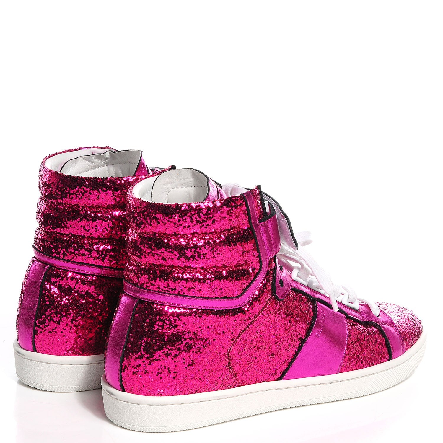 Saint Laurent Glitter Court Classic High Top Sneakers 36 Fuchsia 4 of 8