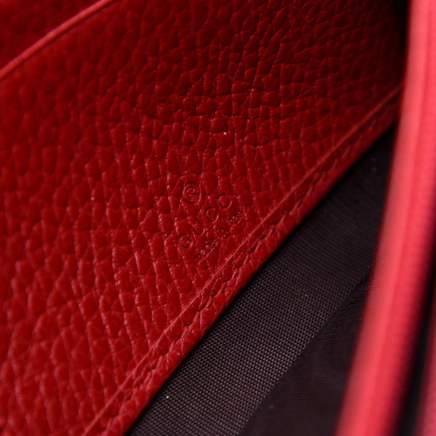 Dollar Calfskin Petite GG Marmont Wallet Chain Bag Hibiscus Red