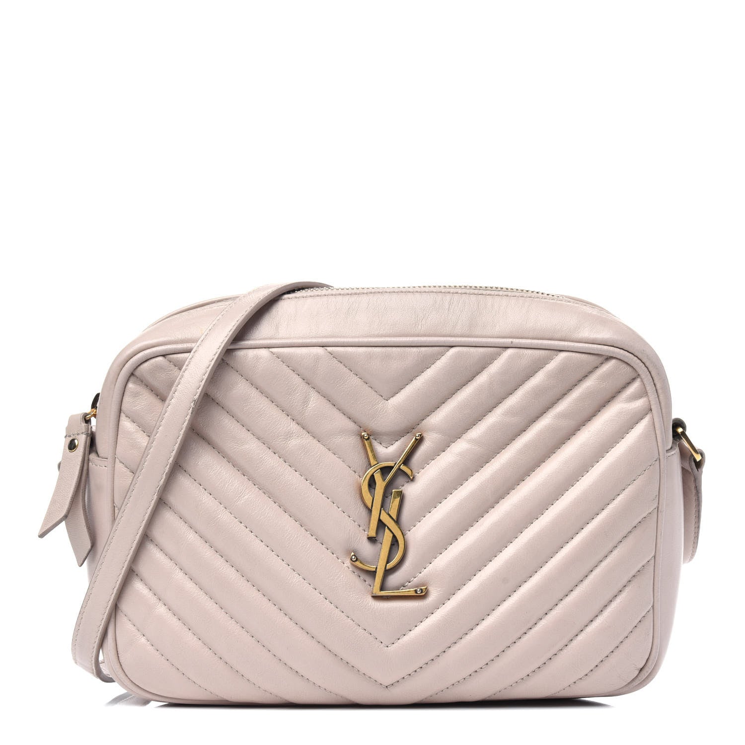 Saint Laurent Calfskin Matelasse Monogram Lou Camera Bag Washed Light Pink 1 of 31