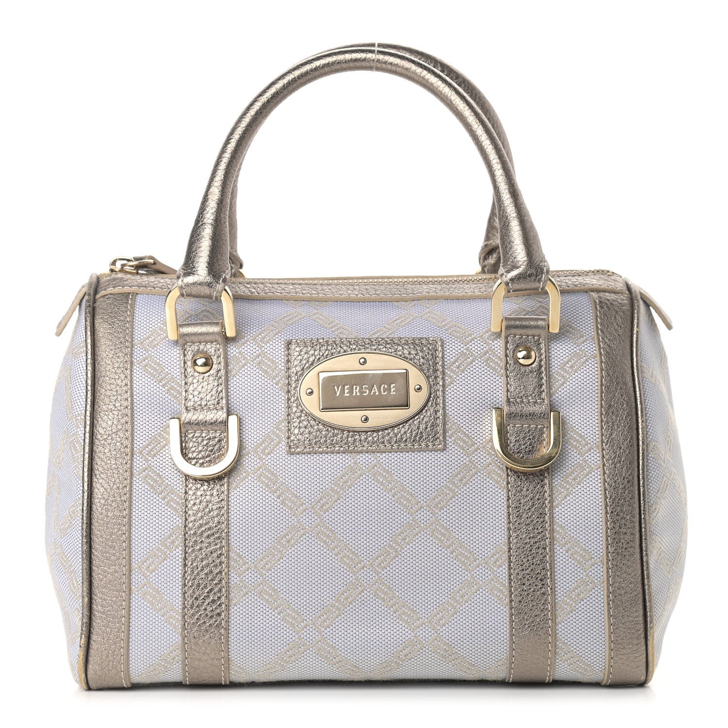 Versace Calfskin Nylon Madonna Satchel Gold 1 of 16