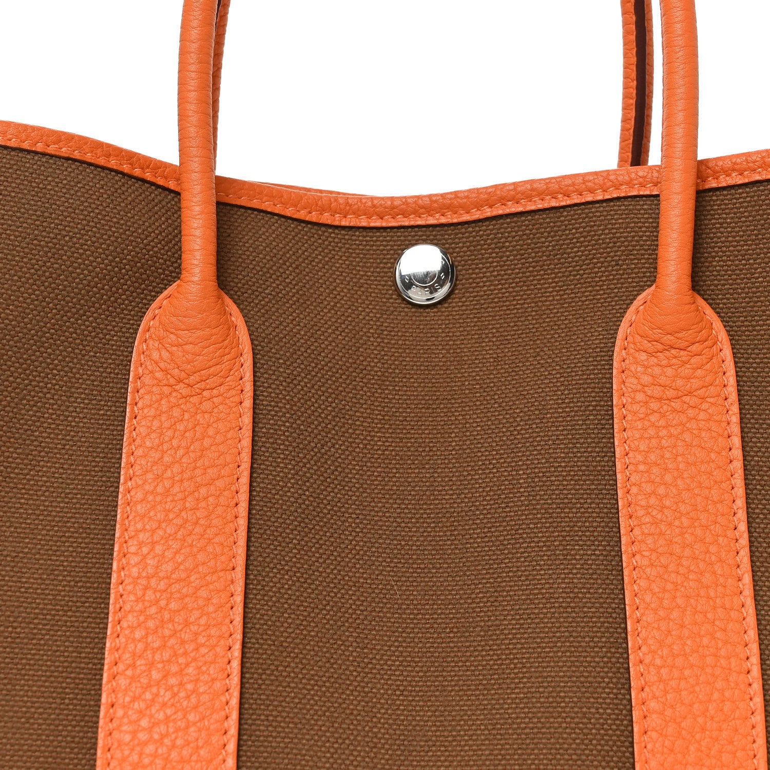 Hermes Toile Officier Negonda Garden Party Tote 30 Alezan Orange 8 of 10