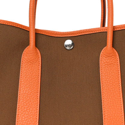 Hermes Toile Officier Negonda Garden Party Tote 30 Alezan Orange 8 of 10