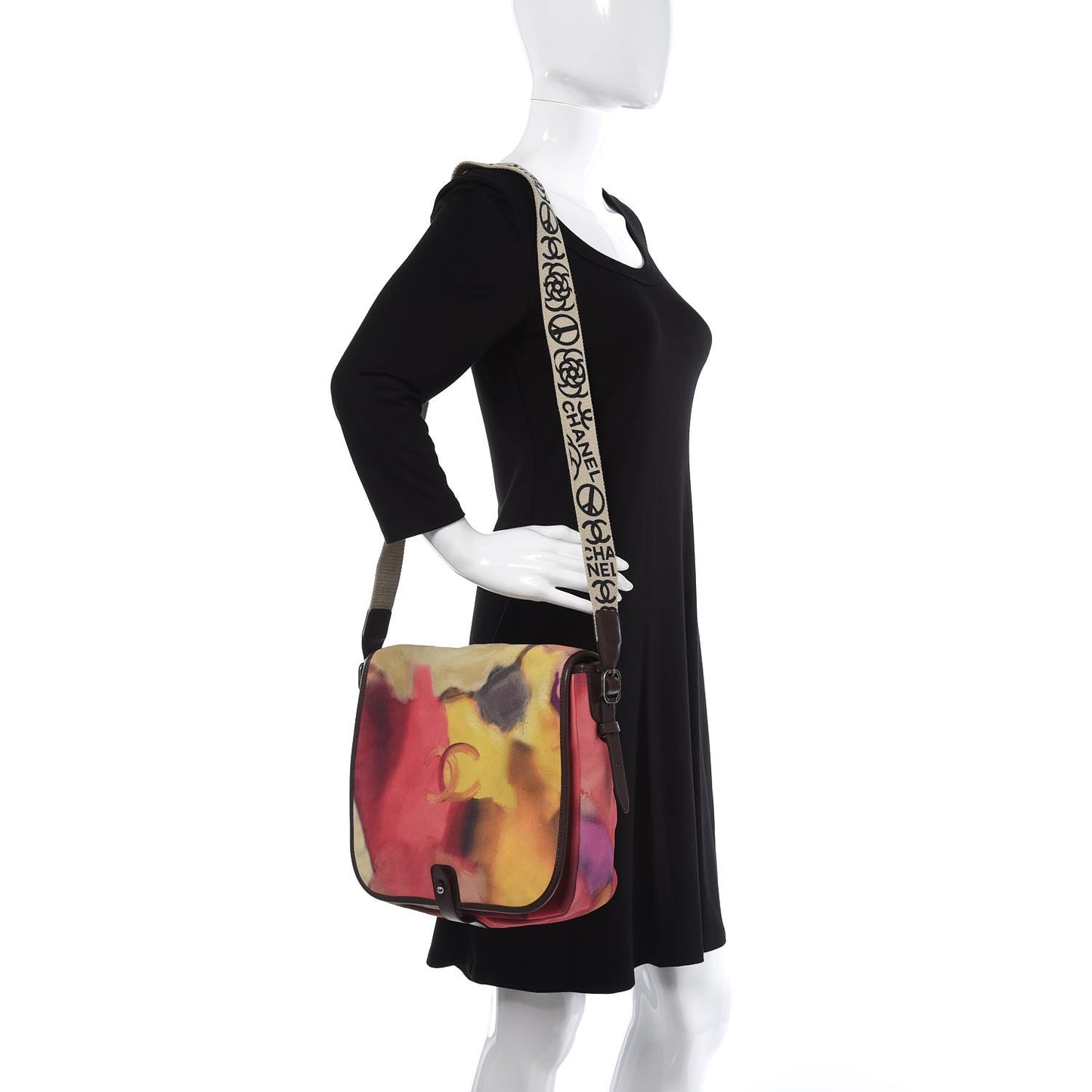 Printed Ultra Soft Lambskin Medium Flower Power Messenger