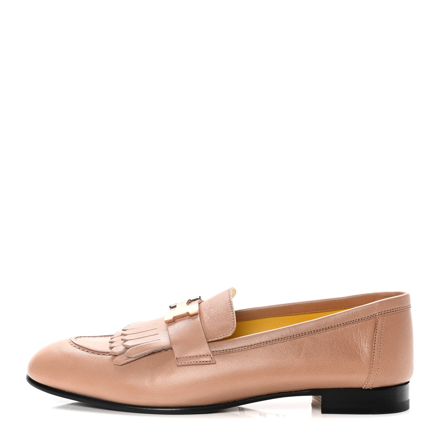 Hermes Goatskin Womens Royal Loafers 38.5 Bois De Santal 1 of 13