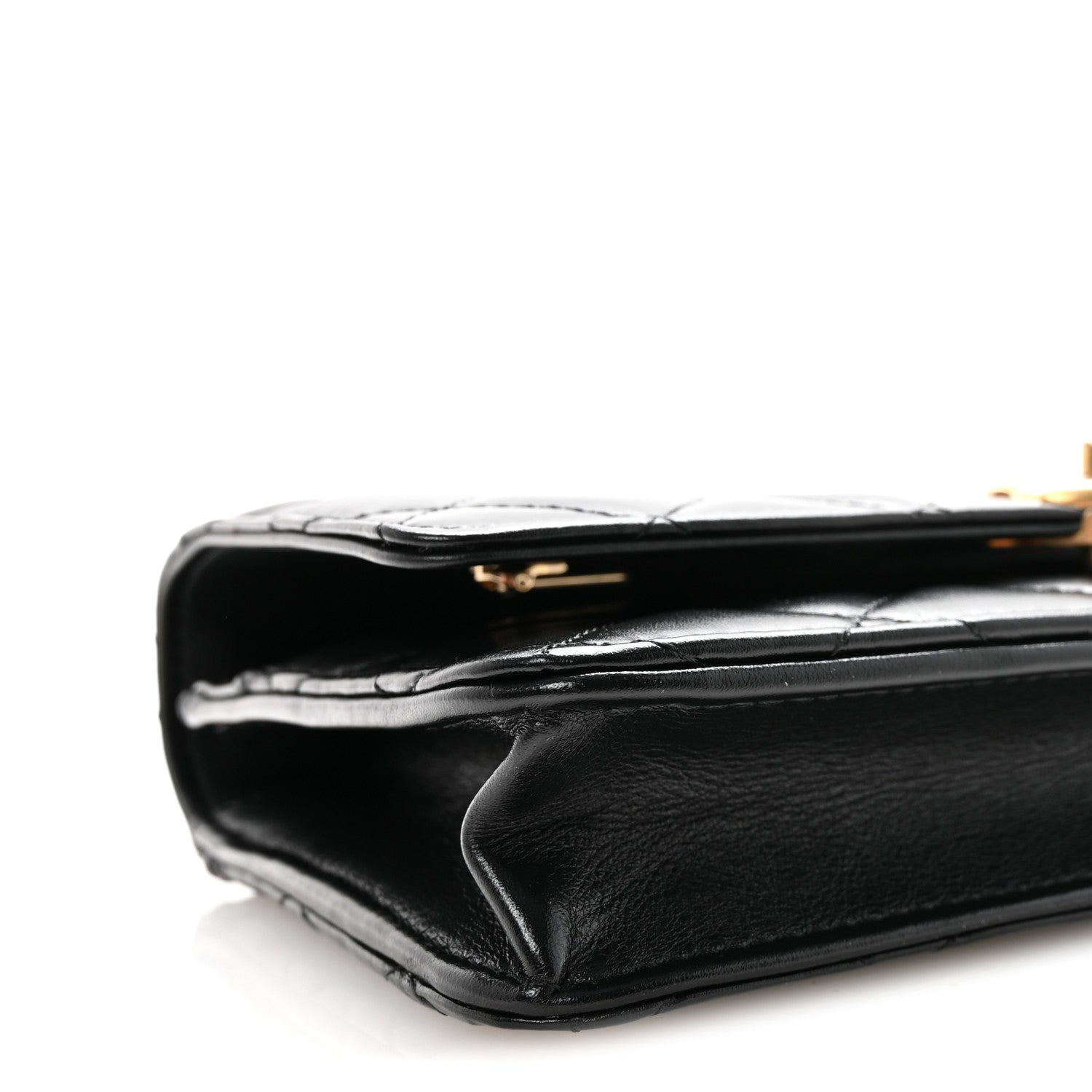 Chanel Calfskin Quilted Perfect Fit Wallet On Chain WOC Black 10 of 12