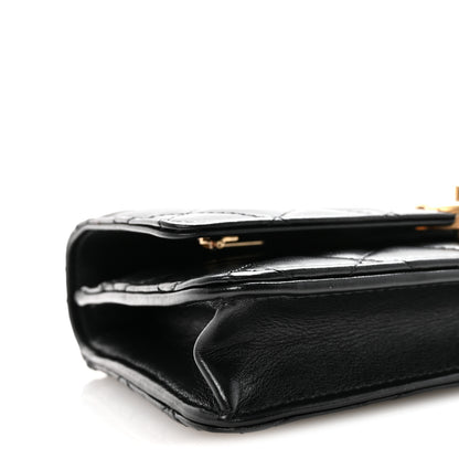 Chanel Calfskin Quilted Perfect Fit Wallet On Chain WOC Black 10 of 12