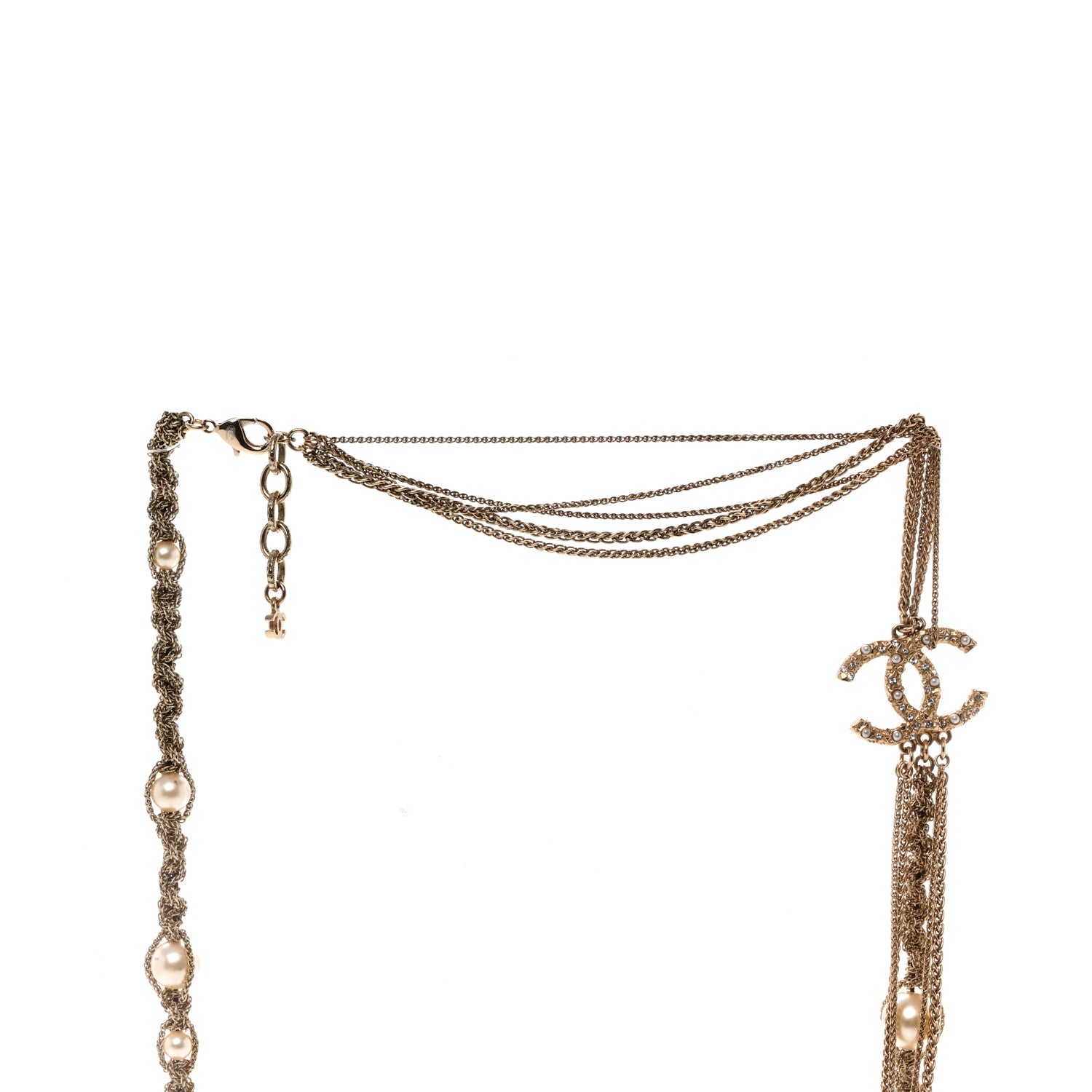 Chanel Pearl CC Chain Multi Strand Necklace Gold 4 of 6