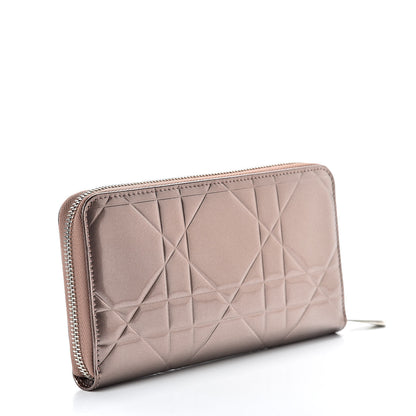 Christian Dior Patent Cannage Zip Around Wallet 3 of 10