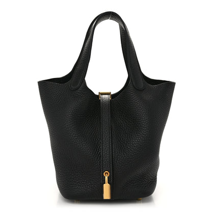 Hermes Taurillon Clemence Picotin Lock 18 PM Black 1 of 11