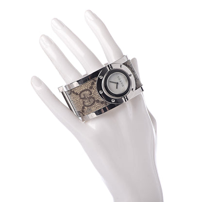 Gucci Stainless Steel Canvas Mother of Pearl 33mm Twirl Monogram Quartz Watch 2 of 11