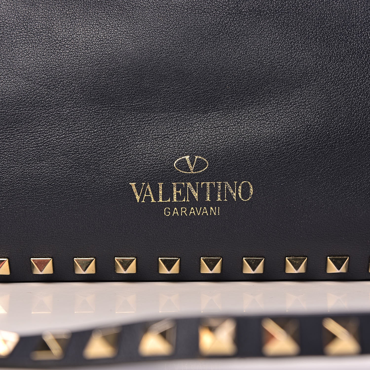 Valentino Garavani Vitello Small Rockstud Tote Marine 14 of 15