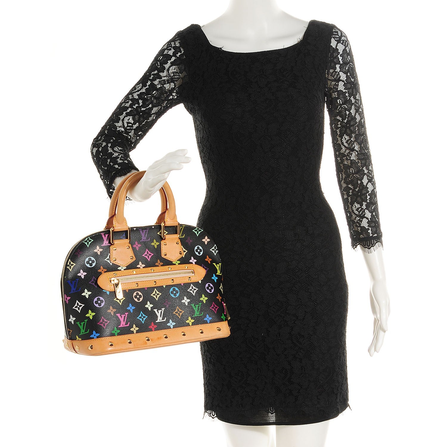 Louis Vuitton Monogram Multicolor Alma Black 2 of 7