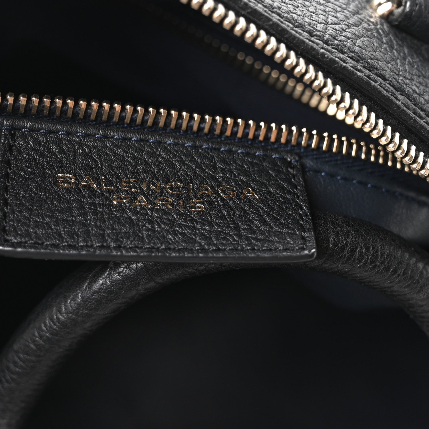 Balenciaga Grained Calfskin Tube Boston Bag Black 1848005