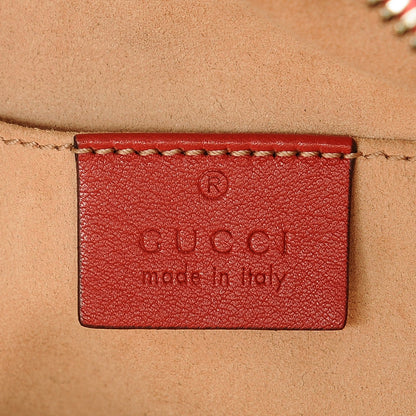 Gucci Calfskin Matelasse Small GG Marmont Chain Shoulder Bag Hibiscus Red 6 of 7