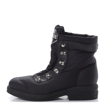 Chanel Nylon Calfskin Womens Coco Neige Short Boots 39.5 Black 1 of 11