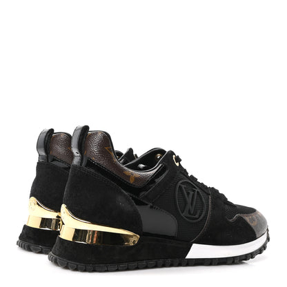 Louis Vuitton Suede Monogram Run Away Sneakers 37 Black 5 of 9