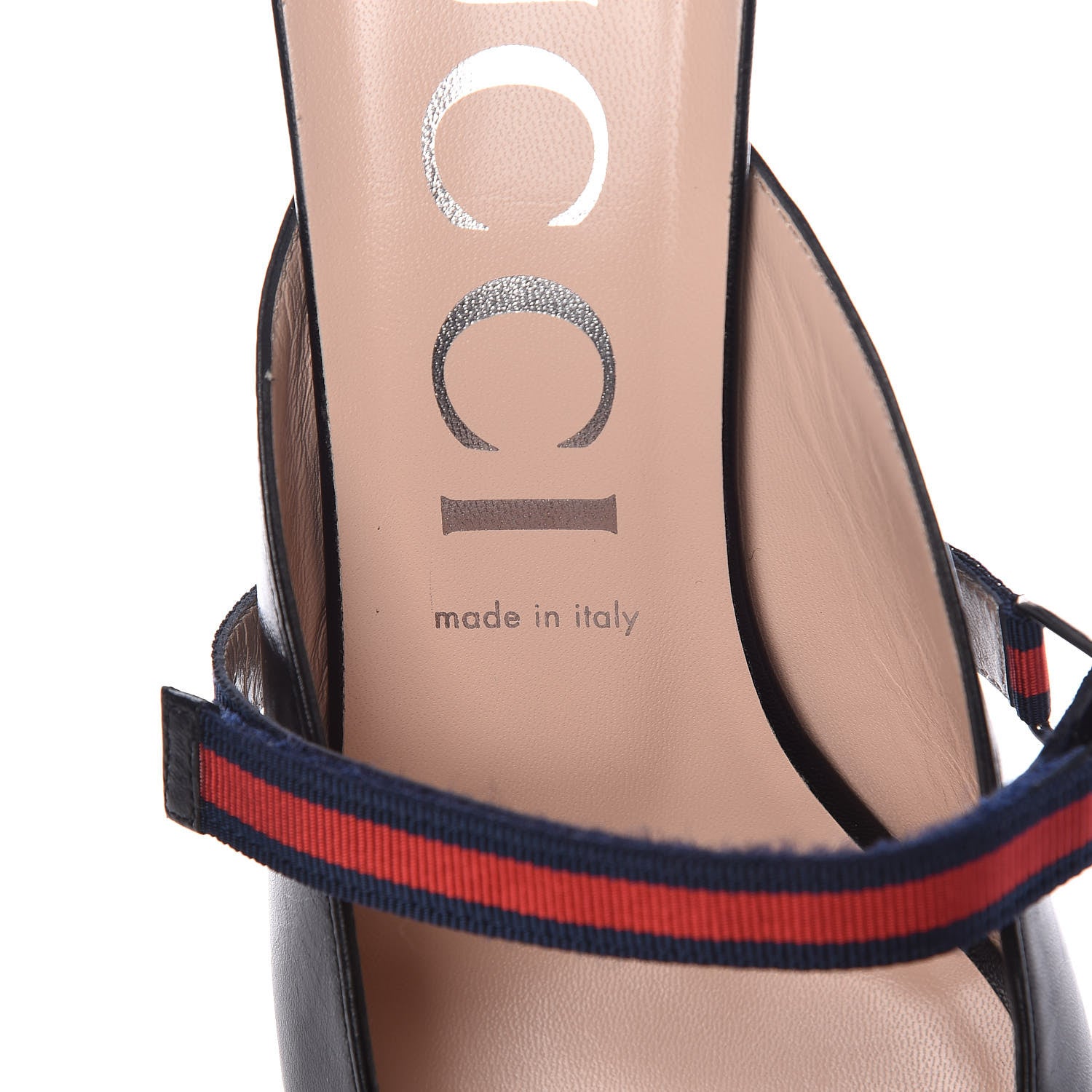 Gucci Malaga Kid Sylvie Web Cross Strap Mid-Heel Slides 41.5 Black 7 of 11