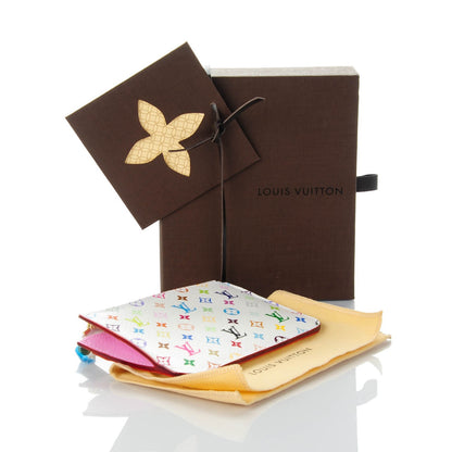 Louis Vuitton Monogram Multicolor Key Pouch White Litchi 4 of 7