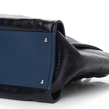 Chanel Glazed Calfskin Medium Deauville Tote Blue 6 of 10