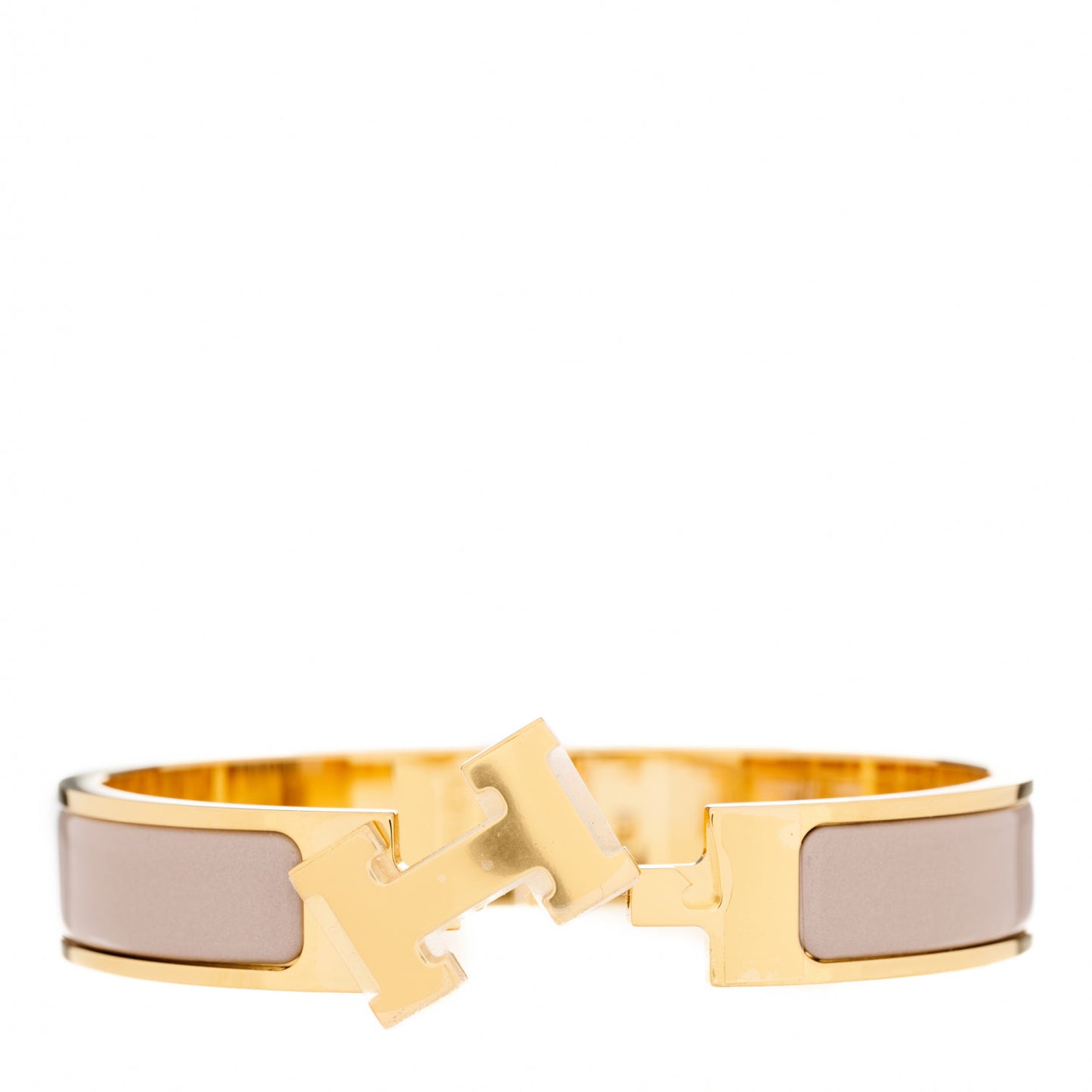 Enamel Narrow Clic Clac H Bracelet PM Marron Glace