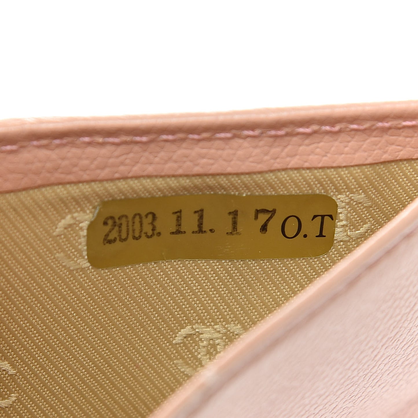 Grained Calfskin CC Button Compact Wallet Pink