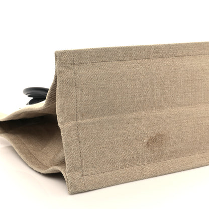 Saint Laurent Linen Calfskin Small Rive Gauche Tote Greggio Natural 8 of 10