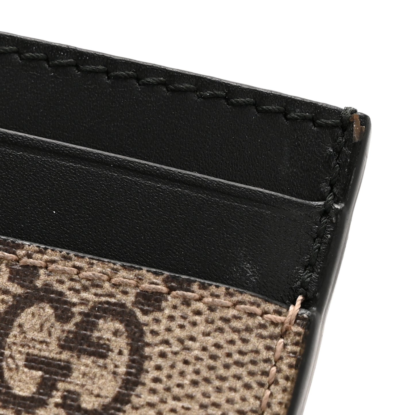GG Supreme Monogram Bee Print Card Holder Black