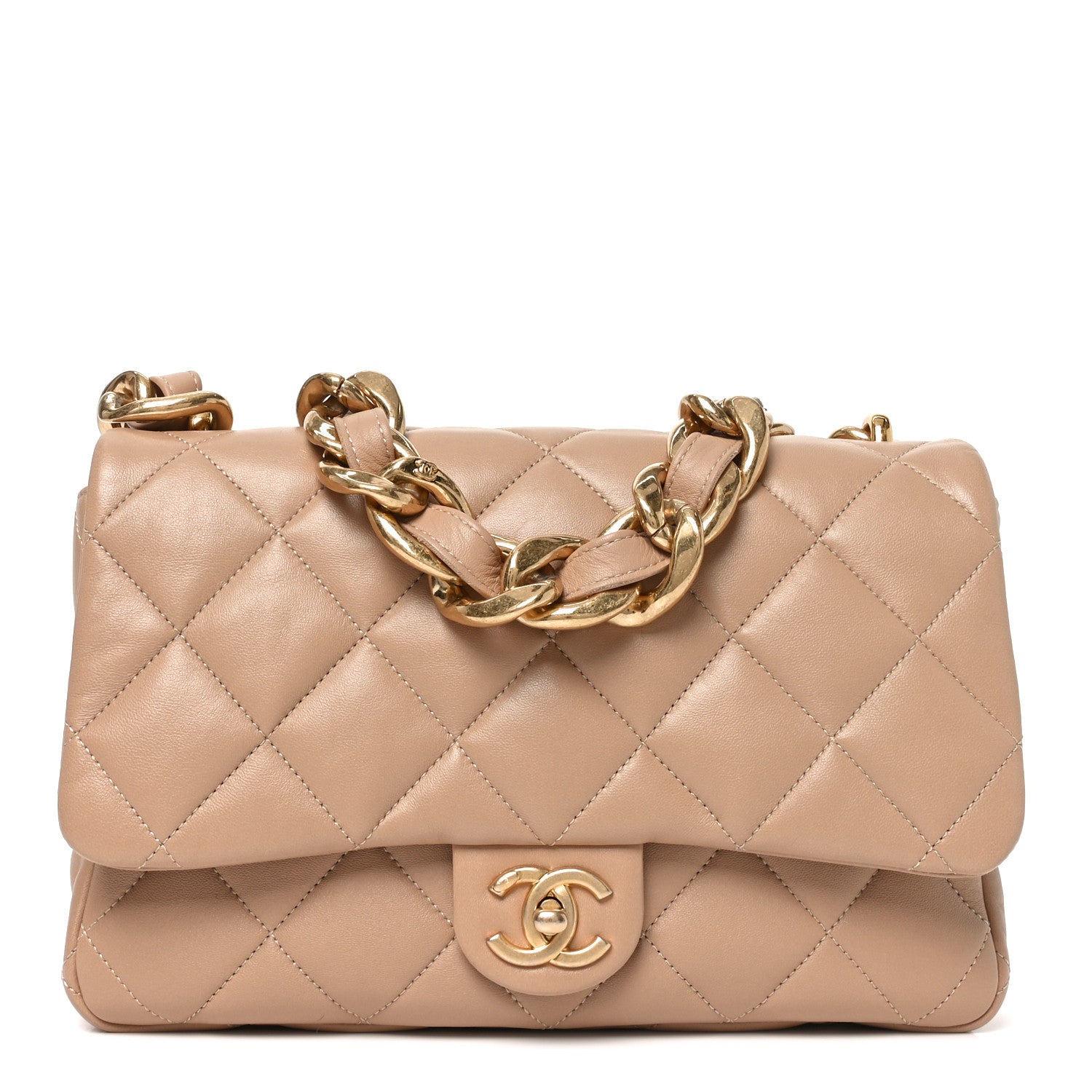 Chanel Lambskin Quilted Large CC Funky Town Flap Beige 1 of 10