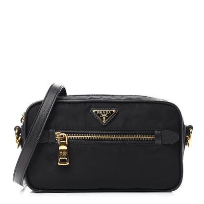 Prada Tessuto Nylon Saffiano Small Crossbody Bag Black 1 of 11