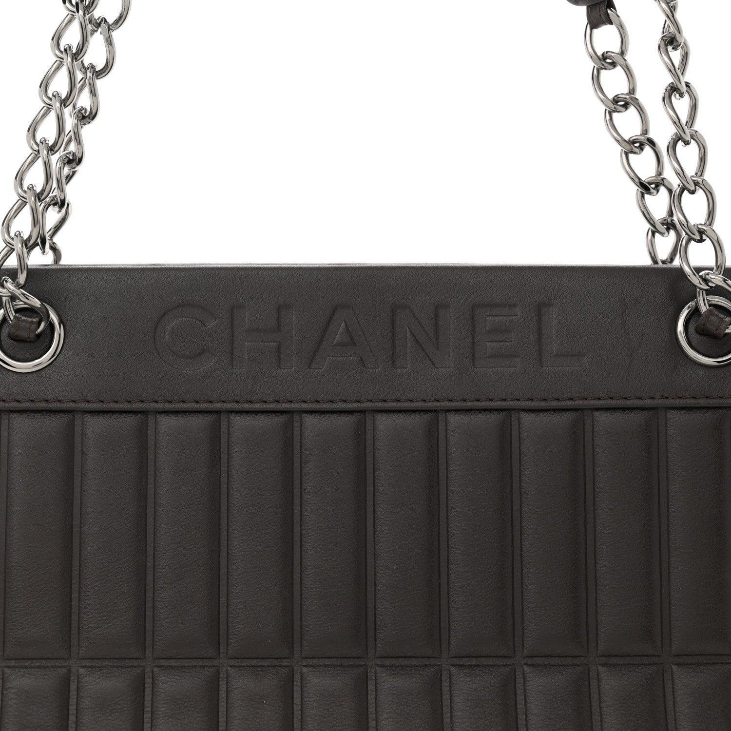 Chanel Calfskin Vertical Quilted Lax East West Shoulder Bag Dark Brown 8 of 11