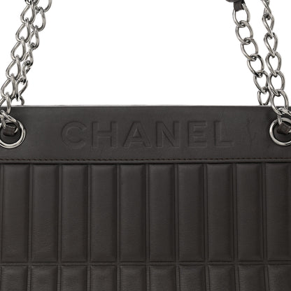 Chanel Calfskin Vertical Quilted Lax East West Shoulder Bag Dark Brown 8 of 11