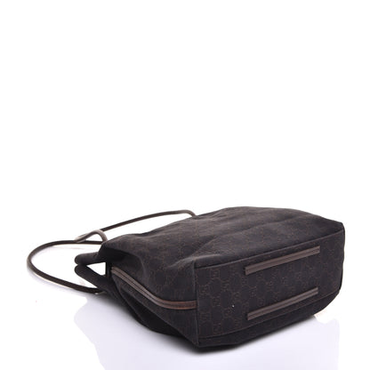 Gucci Denim Monogram Tote Dark Brown 4 of 8