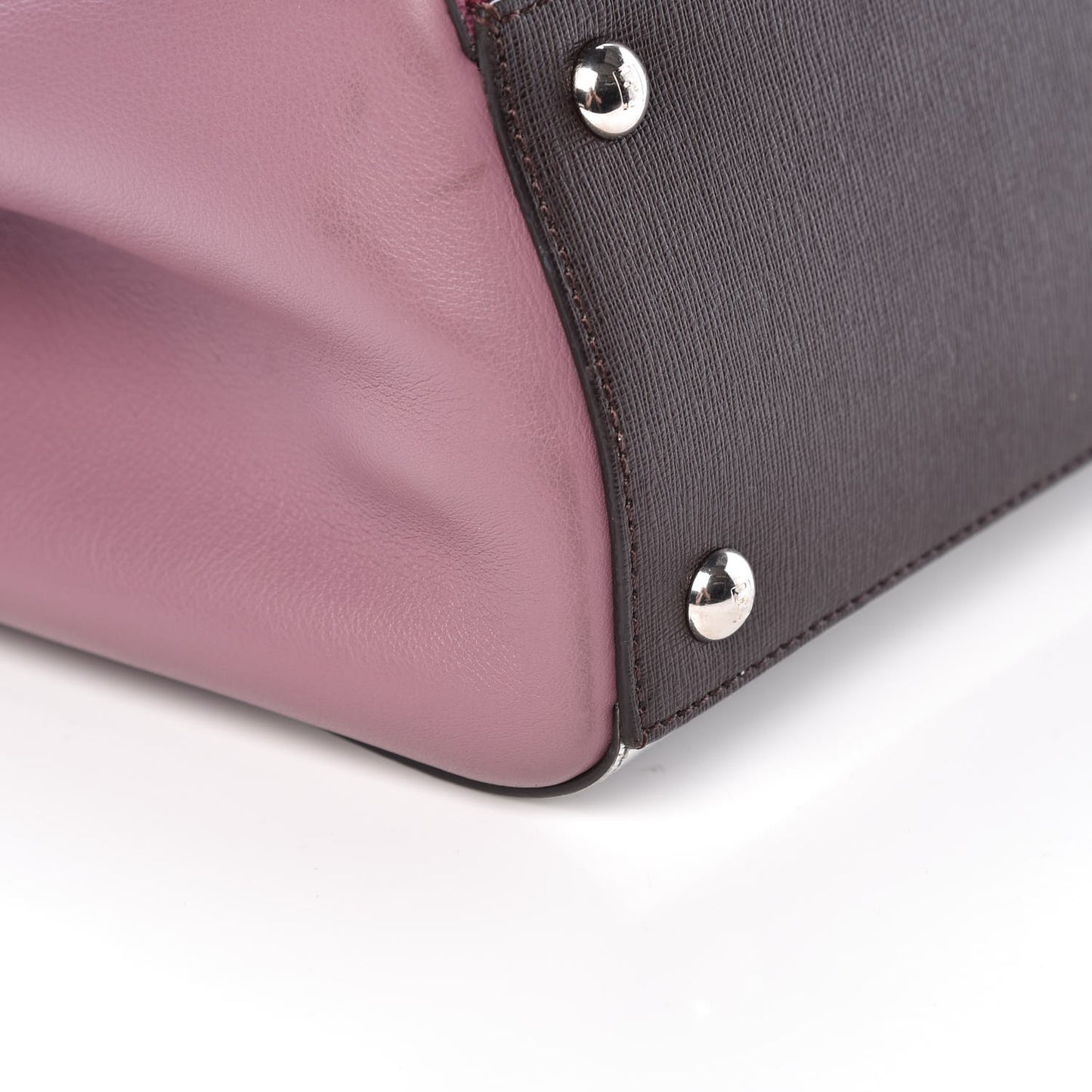Vitello Elite Calfskin Colorblock Petite 2Jours Tote Glicine Argento Bordeaux
