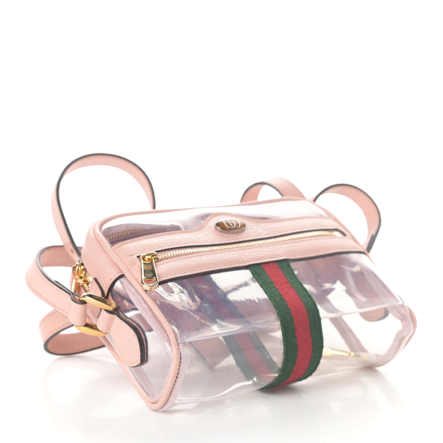Gucci Vinyl Web Mini Ophidia Transparent Shoulder Bag Perfect Pink 4 of 9