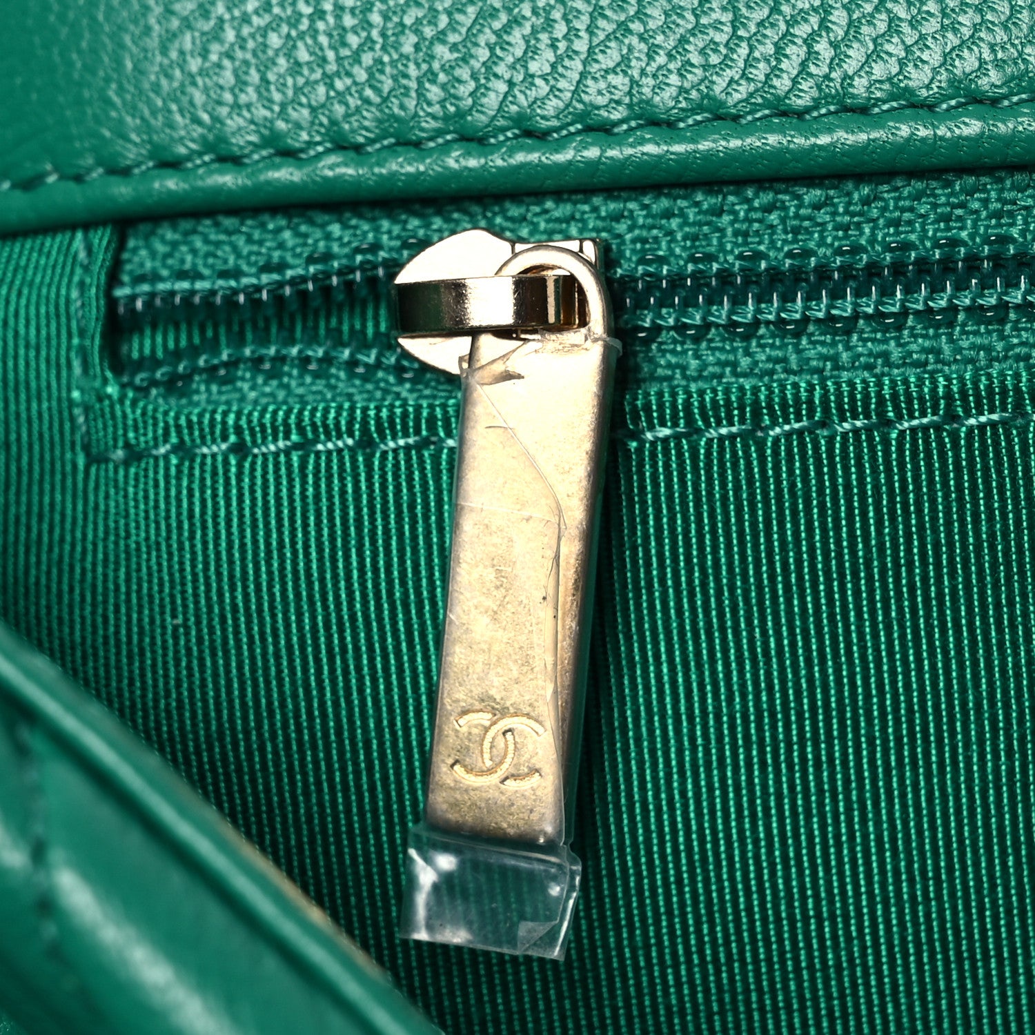 Chanel Goatskin Quilted Medium Chanel 19 Flap Green 12 of 12
