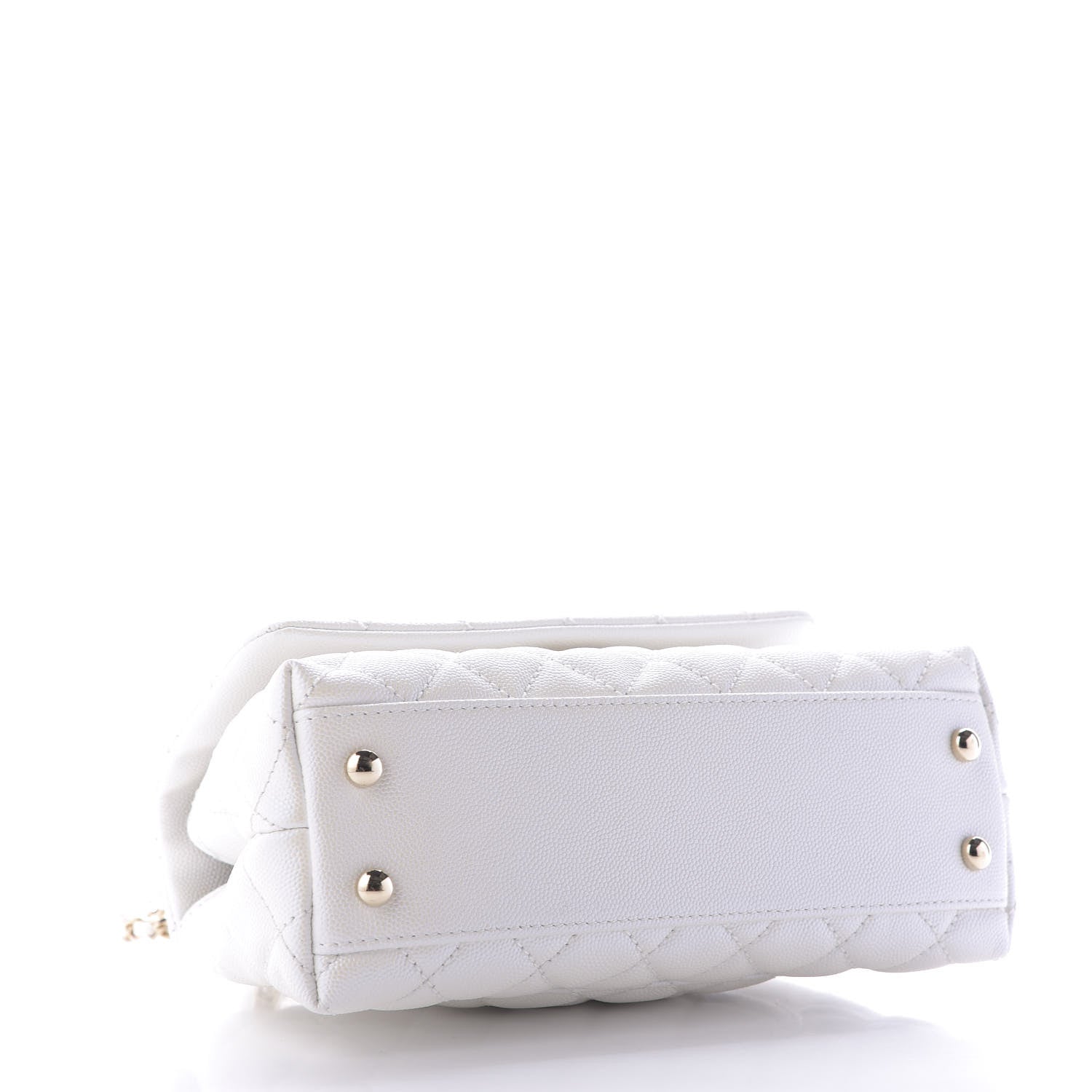 Chanel Iridescent Caviar Quilted Mini Coco Handle Flap White 4 of 10