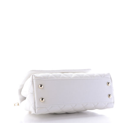 Chanel Iridescent Caviar Quilted Mini Coco Handle Flap White 4 of 10